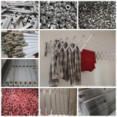 maxas XBEREN Akordion Paslanmaz Katlanır Çamaşır askılığı  - Balkon içine ve dışına duvara monte edilir.80 cm 7 Çubuk - 5