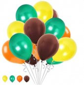 30 Ad Safari Hayvanlar Alemi Renkleri Metalik Balon Helyumla Uçan - 1