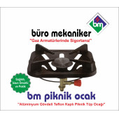 Balık Pişirici Kamp - Piknik Tüpü Ocak Teflon Kaplı Alüminyum BM - 3