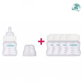 Mamajoo Silver Anne Sütü Saklama Kapları 4x150 ml & Silver Biberon 150ml - 1