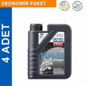Liqui Moly 15W-50 4T Street 1 Lt Motosiklet Motor Yağı (4 Adet) (2555) thumbnail 1