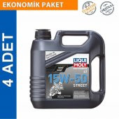 Liqui Moly 15W-50 4T Street 4 Lt Motosiklet Motor Yağı (4 Adet) (1689) thumbnail 1