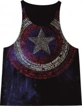 CAPTAN AMERİCA KIRIK KALKAN FİTNESS ATLET TANK TOP DİJİTAL BASKI - 2