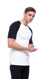 Reglan Kol Siyah / Beyaz Erkek Tişört - 2