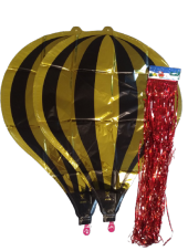 PARAŞÜT FOLYO BALON GOLD SİYAH PÜSKÜLLÜ - 1