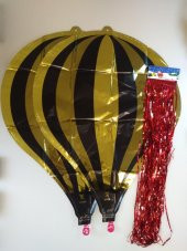 PARAŞÜT FOLYO BALON GOLD SİYAH PÜSKÜLLÜ - 2