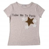 Toontoy Kız Çocuk Take Me To Paris Baskı Tişört - 4