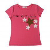 Toontoy Kız Çocuk Take Me To Paris Baskı Tişört - 5