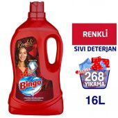 Bingo Renkli Sıvı Bakım Çamaşır Deterjanı 4 lt 4'lü - 1