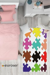 EUROSER Renkli Puzzle1 Desenli Çocuk Halısı - 1
