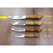 4 ADET 26-24-21-19 cm 4 ADET Set Orjinal Meşhur Osmaniye Dövme Çelik Bıçak - 1