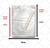 100 Adet (18X30+5) Opp Jelatin Bantlı Yapışkanlı Naylon Poşet - 2