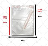 100 Adet (40X50+5) Opp Jelatin Bantlı Yapışkanlı Naylon Poşet - 2