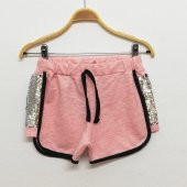 Toontoy Kız Çocuk 2 Yanı Pullu Nakışlı Şort - 5