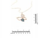 Gümüş Kolye Kelebek Kolye Mavi Tonlama - 3