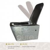 Crocodile Silver-Black Kanalsız Asma Klozet - 3