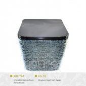 Crocodile Silver-Black Kanalsız Asma Klozet - 1