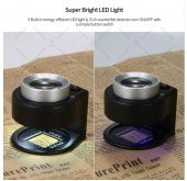 30x Çift Optik Camlı (3UV-3LED Lambalı) Masa Üstü Ölçekli Büyüteç - 3