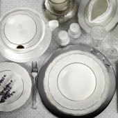Kütahya Porselen Bone Olympos 62 Parça 9287 Desenli Yemek Takımı - 1