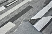 Siyah Gri Renklerde Yıkanabilir İnce Yazlık Kilim - HS84003 - 4
