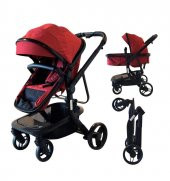 Lava Baby Modena Çift Yönlü Bebek Arabası - Kırmızı (Portbebe Öze - 2