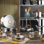 Aryıldız Lilyum Cam İdeal 22 Parça Gold Prestige Tencere Seti - 1