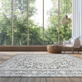 Gri Klasik Desen Bordürlü Salon Halısı - HS97073T - 3