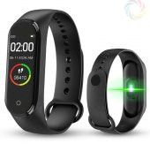 M4 Akıllı Bileklik Saat Watch Band Silikon Kordon Kayışlı RENKLİ EKRAN - 1