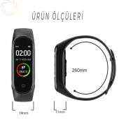 M4 Akıllı Bileklik Saat Watch Band Silikon Kordon Kayışlı RENKLİ EKRAN - 2