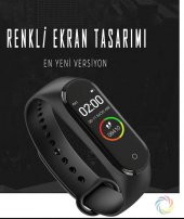 M4 Akıllı Bileklik Saat Watch Band Silikon Kordon Kayışlı RENKLİ EKRAN - 3