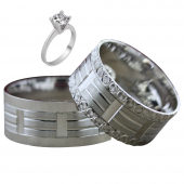 Taşsız Gümüş Çift Alyans Yüzük Tek Taş Hediyeli DN5375 - 1