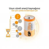 GP GP13AU-U2 LR20/E95 Ultra Alkalin Büyük Boy D Pil 2li - 5