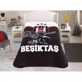 Taç Lisanslı Battaniye BJK Beşiktaş Kartal Tek Kişilik - 1