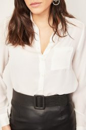 Kadın Siyah Deri Kemer - 1