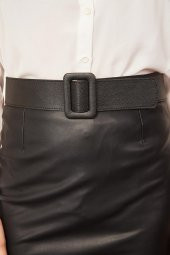 Kadın Siyah Deri Kemer - 2