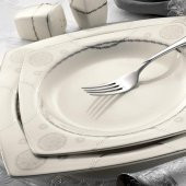 Kütahya Porselen Bone Mare 62 Parça 9676 Desenli Yemek Takımı - 2