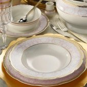 Kütahya Porselen Bone Olympos 62 Parça 93374 Desenli Yemek Takımı - 1
