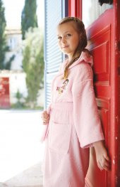 Özdilek 1/2 Yaş Lisans Baskılı Havlu Bornoz Set Niloya Flower Pembe - 1