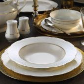 Kütahya Porselen Bone Olympos 62 Parça 10066A Desenli Yemek Takımı - 1
