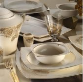 Kütahya Porselen Bone Mare 62 Parça 10362 Desenli Yemek Takımı - 1
