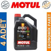 Motul 8100 X-Clean EFE 5W-30 5 Lt Tam Sentetik Motor Yağı (4 Adet) - 1