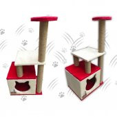 Küp Yuvalı Kedi Tırmalama Alanı ve Evi - 4