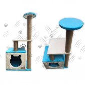 Küp Yuvalı Kedi Tırmalama Alanı ve Evi - 5