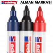 9 ADET (ALMAN EDDİNG) BEYAZ TAHTA KALEMİ KIRMIZI SİYAH MAVİ - 2