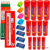 FABER CASTELL 4 KURŞUN KALEM + 2 KIRMIZI KALEM + 4 SİLGİ + 4AÇACK - 1