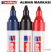 30 ADET (ALMAN EDDİNG) BEYAZ TAHTA KALEMİ KIRMIZI SİYAH MAVİ - 4