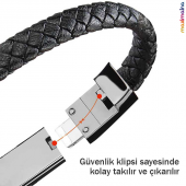 Iphone / Android Hızlı Şarj Data Kablolu Deri Bileklik - 4