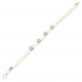 925 Ayar Gümüş Nazar Boncuğu yuvalı 4 Telli El işi Saç Örgü Bileklik thumbnail 4