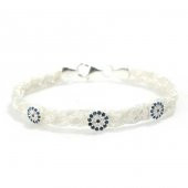 925 Ayar Gümüş 4 lu Sac Örgülü Nazar Boncuğu Taslı Bileklik thumbnail 1