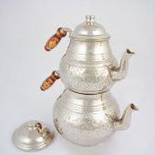 El İşlemeli Bakır Çaydanlık Büyük Boy - 1